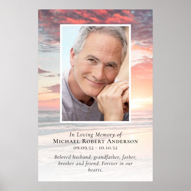 Budget Sunset Photo 2ftx3ft Funeral Welcome Sign (Front)