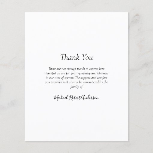 BUDGET Sunset Photo Funeral Thank You Card | Zazzle