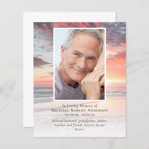 BUDGET Sunset Photo Funeral Thank You Card