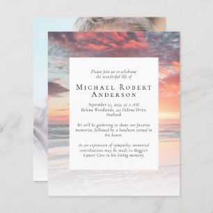 BUDGET Sunset Photo Memorial Service Invitation