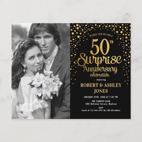 Budget Surprise 50th Anniversary with Photo Invite Flyer