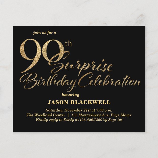 Budget Surprise 90th Birthday Celebration (Front)