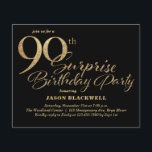 Budget Surprise 90th Birthday Party Invitation<br><div class="desc">Budget Surprise 90th Birthday Party Invitation</div>