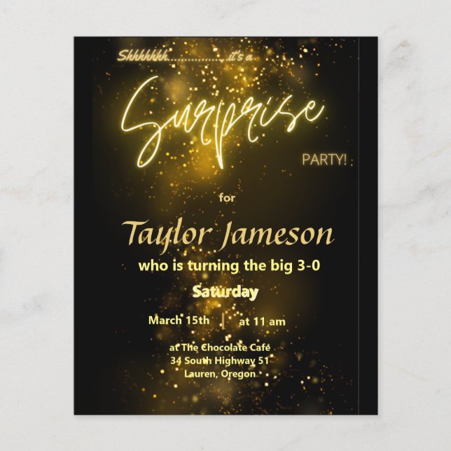 Budget surprise Invitation QR rsvp Flyer (Front)