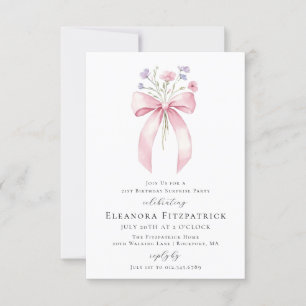 BUDGET SURPRISE PARTY 21st Birthday Bow Invite