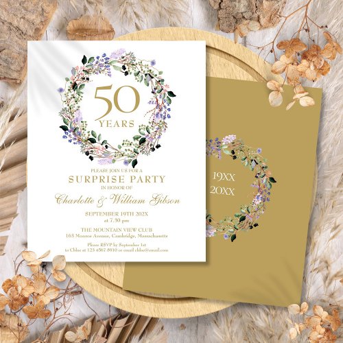 Budget Surprise Party 50th Anniversary Invitation