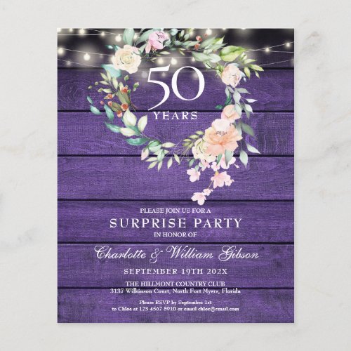 Budget Surprise Party 50th Anniversary Rustic