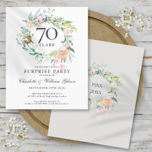 Budget Surprise Party 70th Anniversary Invitation