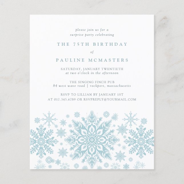 BUDGET SURPRISE Party 75th Birthday Snowflake (Front)