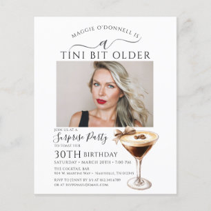 BUDGET SURPRISE PARTY Tini Bit Older Martini 30th