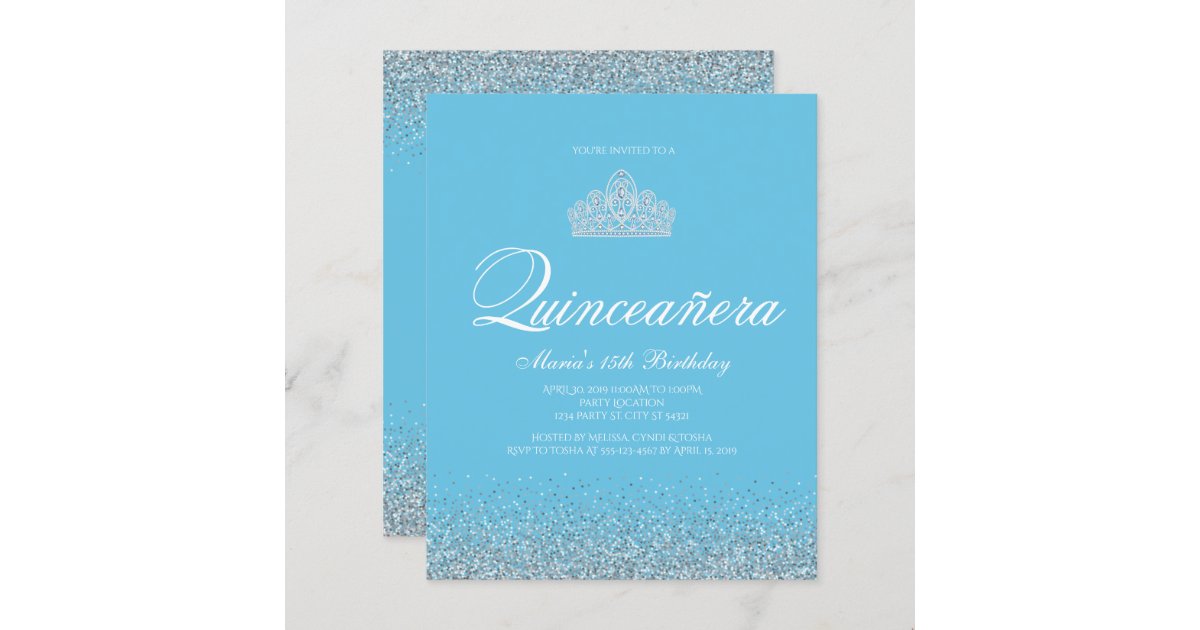 DIY Rose Gold Quinceanera Scroll Invitations