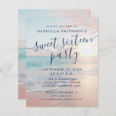 BUDGET Sweet 16 Beach Party Invitation (Front/Back)
