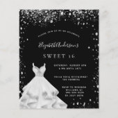 Budget Sweet 16 black silver glitter dust dress (Front)