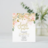 Budget Sweet 16 Butterfly Invitation Blush Floral (Standing Front)
