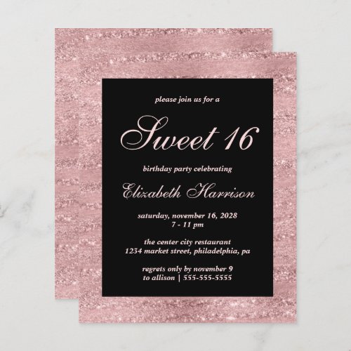 Budget Sweet 16 Elegant Rose Gold Birthday Party