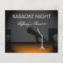 Budget Sweet 16 karaoke night party Invitation