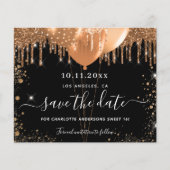 Budget Sweet 16 party black gold save the date (Front)
