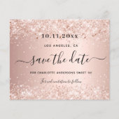 Budget sweet 16 rose gold glitter save the date (Front)