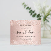 Budget sweet 16 rose gold glitter save the date (Standing Front)