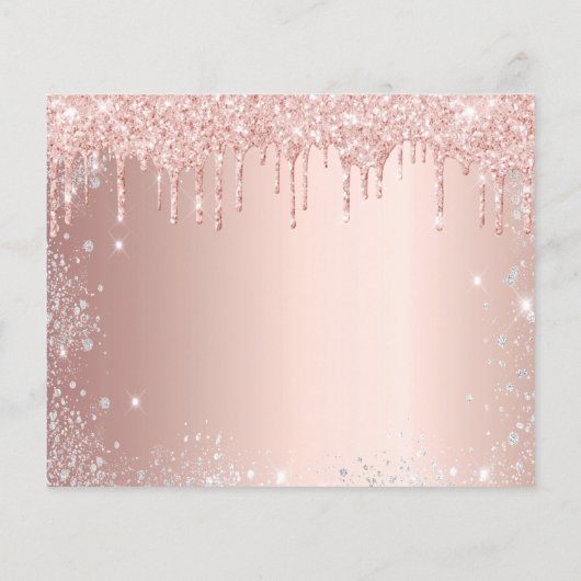 Budget Sweet 16 rose gold silver save the date (Back)