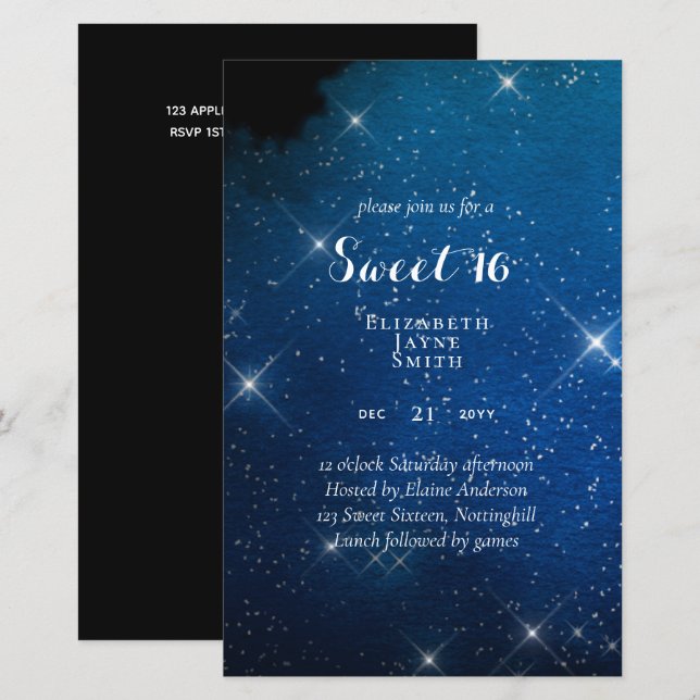 BUDGET Sweet 16, Sixteenth Birthday Floral Invite (Front/Back)