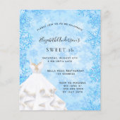 Budget Sweet 16 winter wonderland dress invitation (Front)