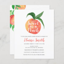 Budget Sweet as a Peach Baby Shower Invitation