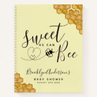 Budget Sweet as Can Bee Baby Shower Guestbook Notebook