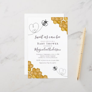 Budget Sweet as Can Bee Baby Shower Invitation