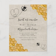 Budget Sweet as Can Bee Baby Shower Invitation