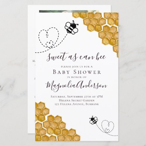 Budget Sweet as Can Bee Baby Shower Invitation