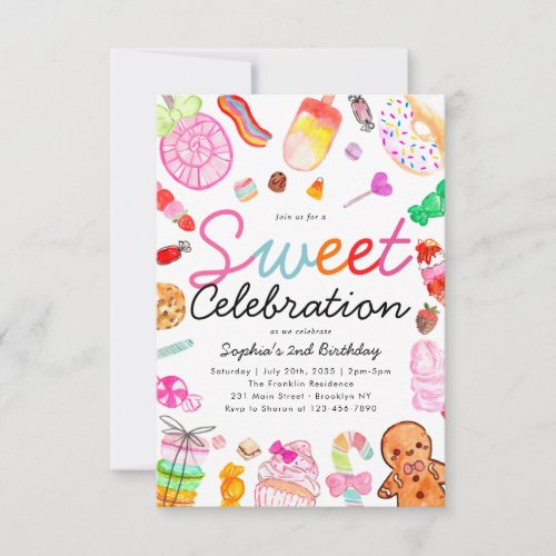 Budget Sweet Celebration Kids Candyland Birthday Note Card