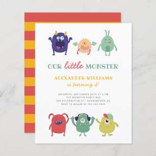 Budget Sweet Colorful Little Monster Kids Birthday