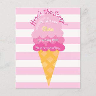 Budget Sweet ice cream 1st birthday party pink