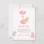 Budget Sweet Little Bunny Rabbit Girl Baby Shower  Thank You Card
