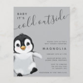 Budget Sweet Penguin Baby Shower Invitation (Front)