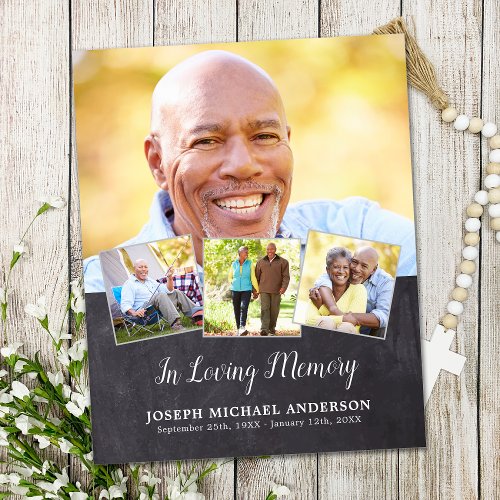 Budget Sympathy 4 Photo Collage Funeral Thank You 