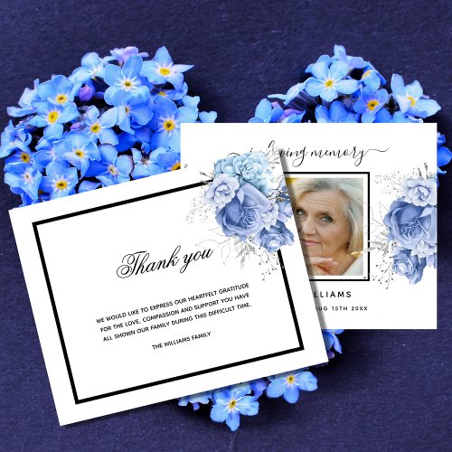 Budget Sympathy blue white photo thank you