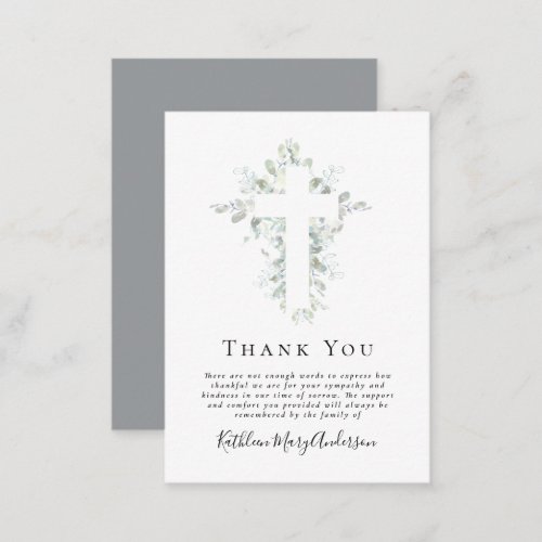 BUDGET Sympathy Eucalyptus Funeral Thank You Note 