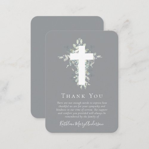 BUDGET Sympathy Eucalyptus Funeral Thank You Note 