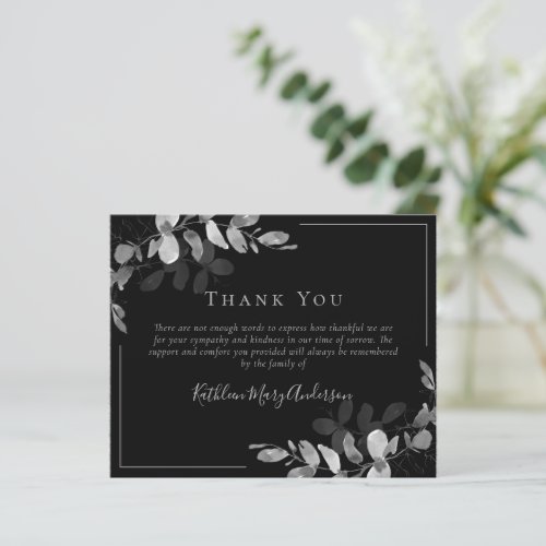 BUDGET Sympathy Eucalyptus Funeral Thank You Note 