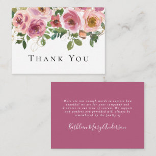 BUDGET Sympathy Floral Funeral Thank You Note