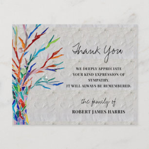 Budget Sympathy Funeral Memory Thank You Card