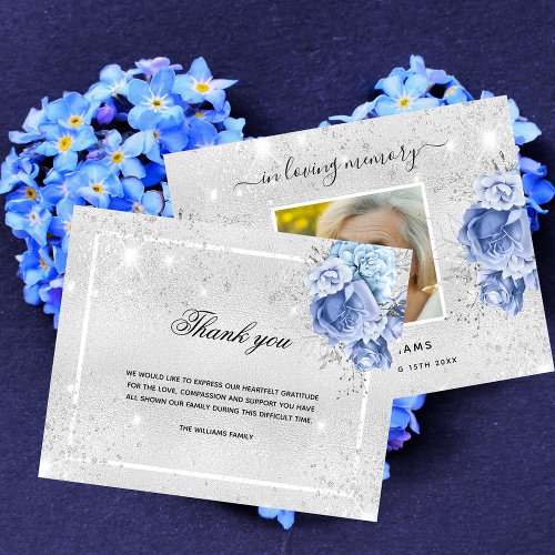 Budget Sympathy silver blue photo thank you