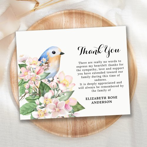 Budget Sympathy Thank You Memorial Bird Floral