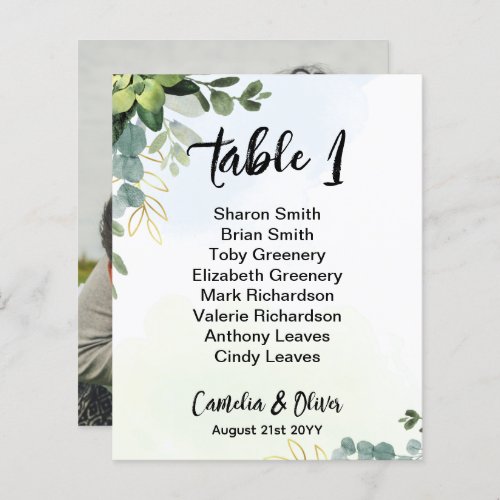 BUDGET Table Number Seating Greenery Eucalyptus