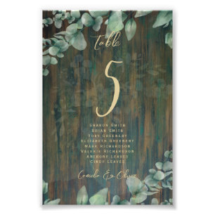 BUDGET Table Number Seating RUSTIC Greenery Photo
