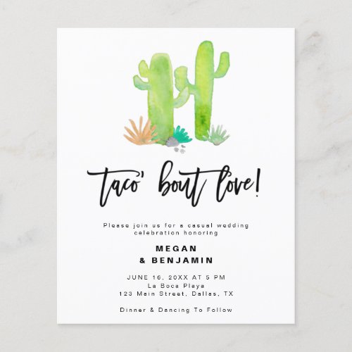 Budget Taco Bout Love Casual Wedding Invitations