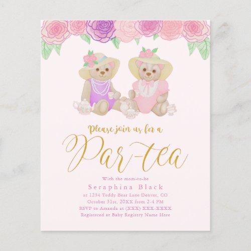 Budget Tea Party Bears Baby Shower