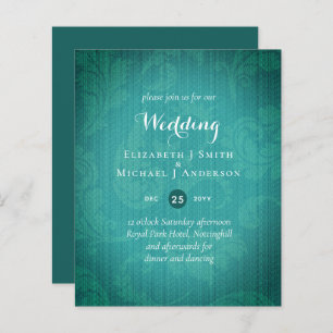 BUDGET Teal Mystique Wedding Invite